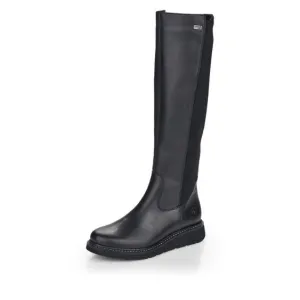 Remonte Odeon Black Stretch Back Long Leather Boot