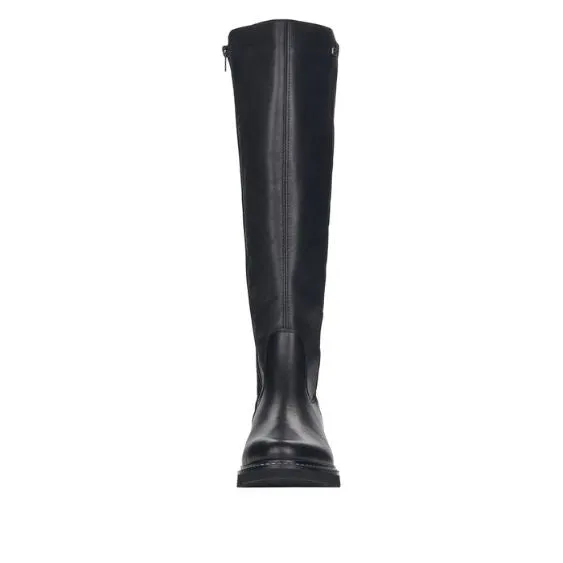 Remonte Odeon Black Stretch Back Long Leather Boot