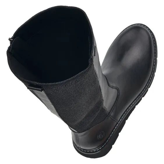 Remonte Odeon Black Stretch Back Long Leather Boot