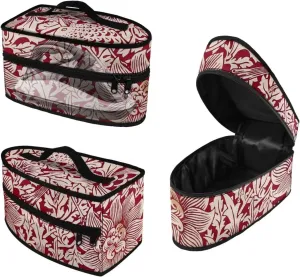 Retro William Morris Print Iron Carry Case with Handle & Zipper – Portable Iron Storage Bag for Travel, Universal for Most Irons, Durable & Wear-resistant, Case Only, (11.8x6.69x5.5 In)