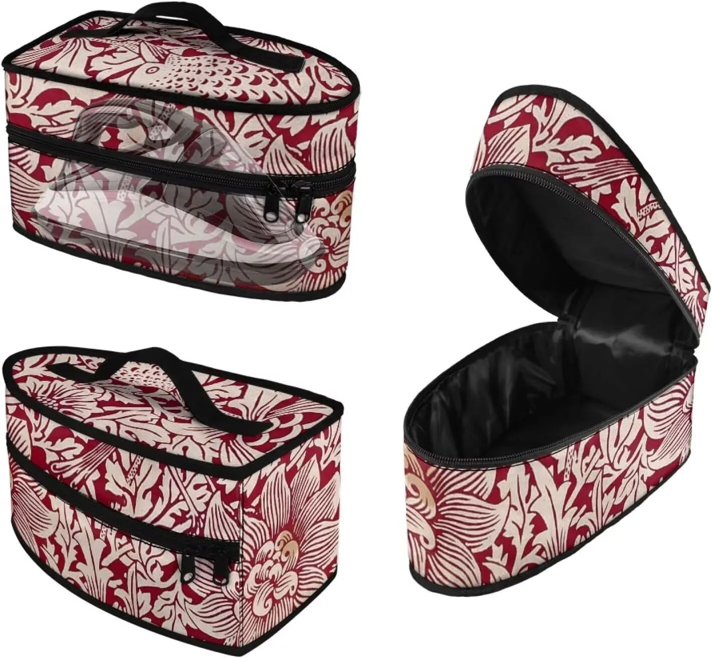 Retro William Morris Print Iron Carry Case with Handle & Zipper – Portable Iron Storage Bag for Travel, Universal for Most Irons, Durable & Wear-resistant, Case Only, (11.8x6.69x5.5 In)