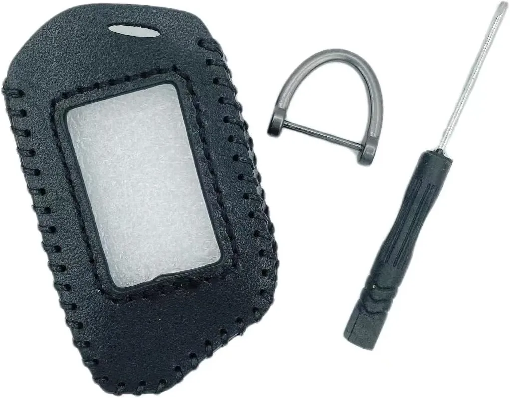 #RFX-2WT9-FM Leather Case Remote Compustar T9 2 Way Remote Key fob and Accessory Part Quality Durable New Replacement Parts for Compustar