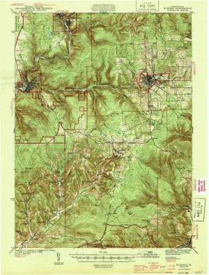 Ridgway PA topo map, 1:62500 Scale, 15 X 15 Minute, Historical, 1944, 20.4 x 15.5 in
