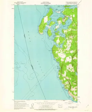 Roche Harbor WA topo map, 1:24000 Scale, 7.5 X 7.5 Minute, Historical, 1954, Updated 1962, 26.9 x 22 in