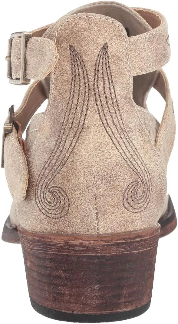 ROPER Womens Willa Embroidery Snip Toe Casual Boots Ankle Low Heel 1-2" - Brown