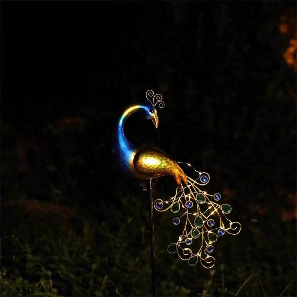 RoyaleGlow Peacock Solar Light Outdoor Lamp - Unique Garden & Pathway Lighting