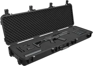 RPNB Tactical Rifle Case, All Weather Hard Gun Case with Wheels and Fully Customizable Cubed Foam, Waterproof Hard Rifle Case for Rifles Shotguns, Airsoft Guns, Drones and More, w/TSA Specs