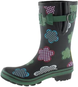 Rubber Rain Boots For Women's Garden Shoes Waterproof Boots Cute Printing Rainbow Mid-Calf Rain Boots UK Brand