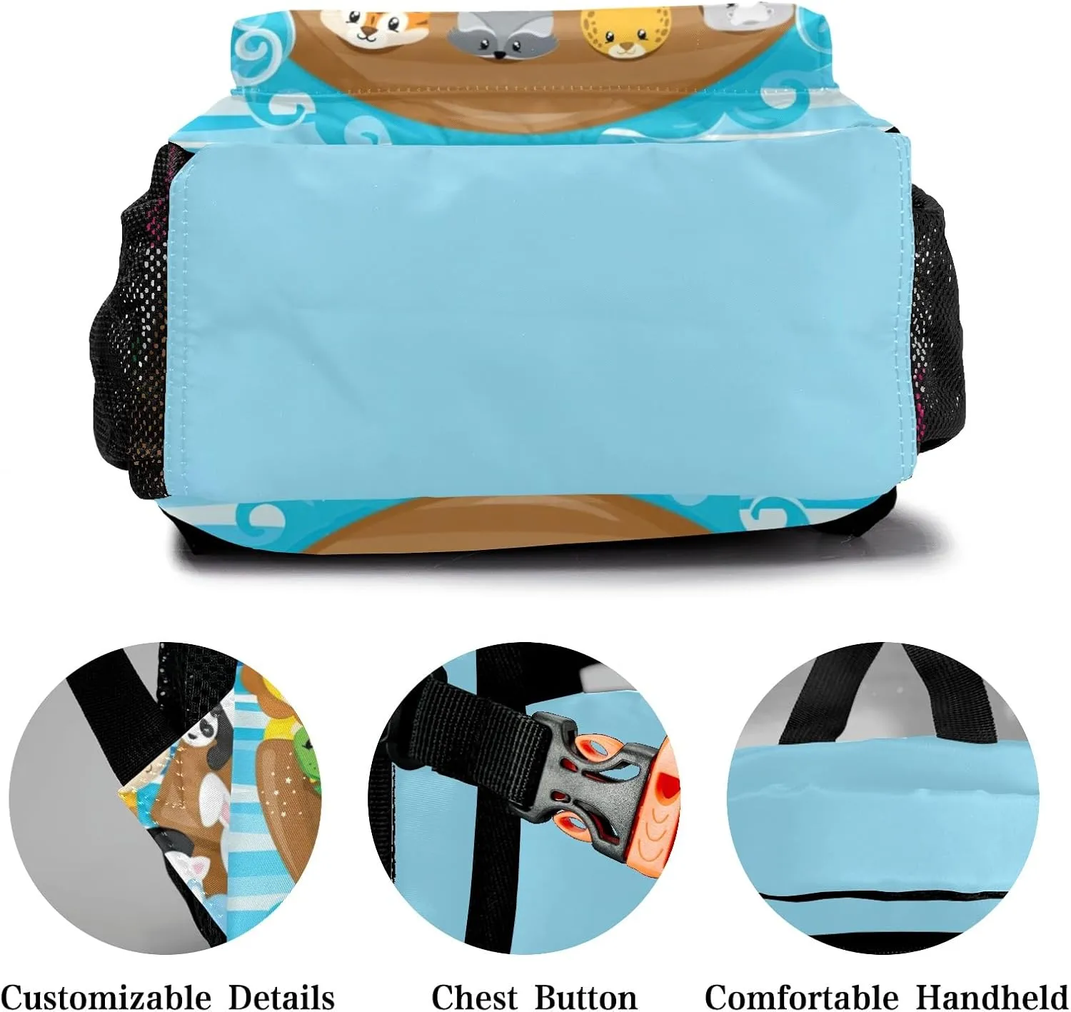 Sailor Sea Animal Personalized Kids School Backpack Custom Name for Boys Girls Primary Daypack Bookbag Travel Bag