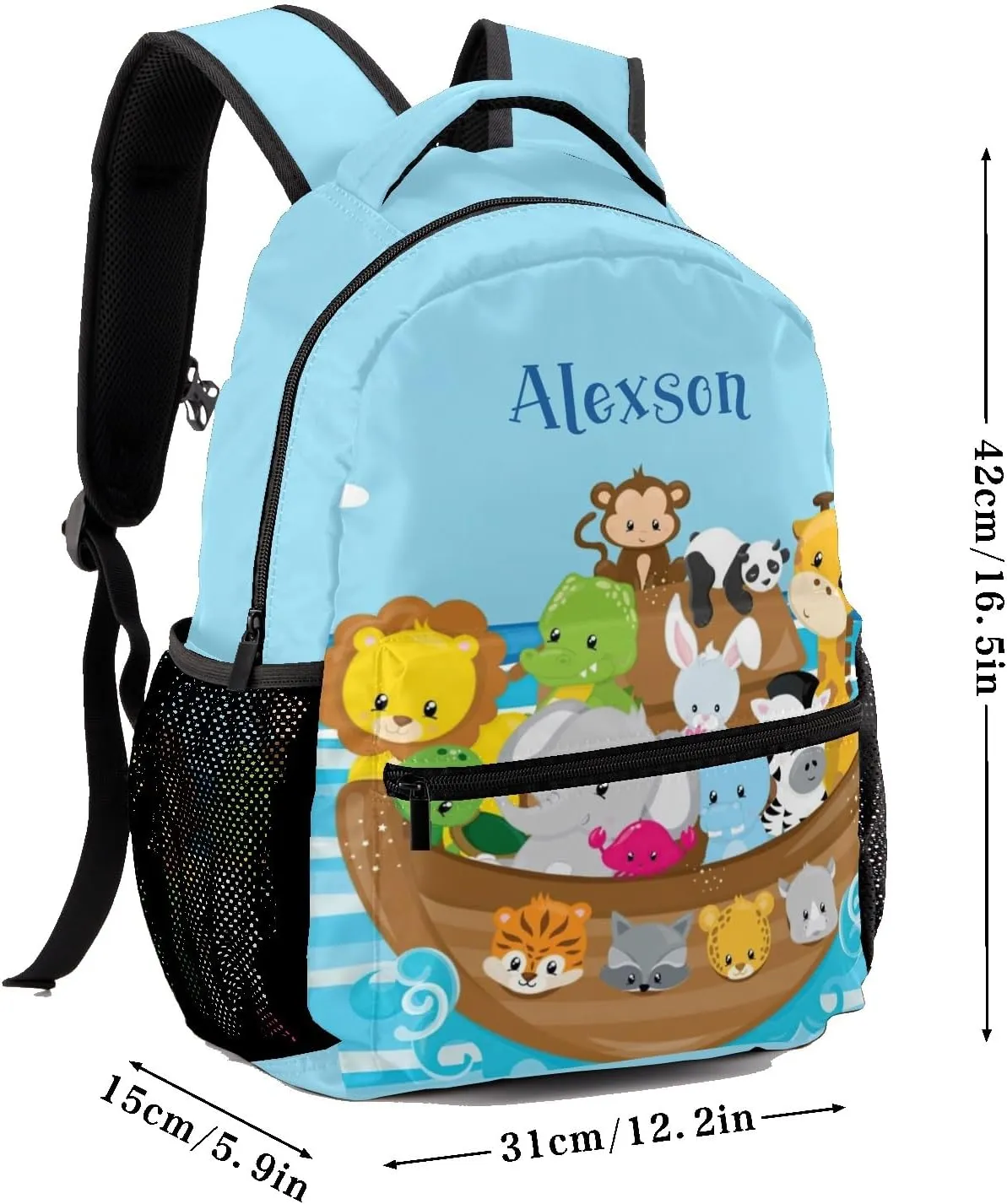 Sailor Sea Animal Personalized Kids School Backpack Custom Name for Boys Girls Primary Daypack Bookbag Travel Bag