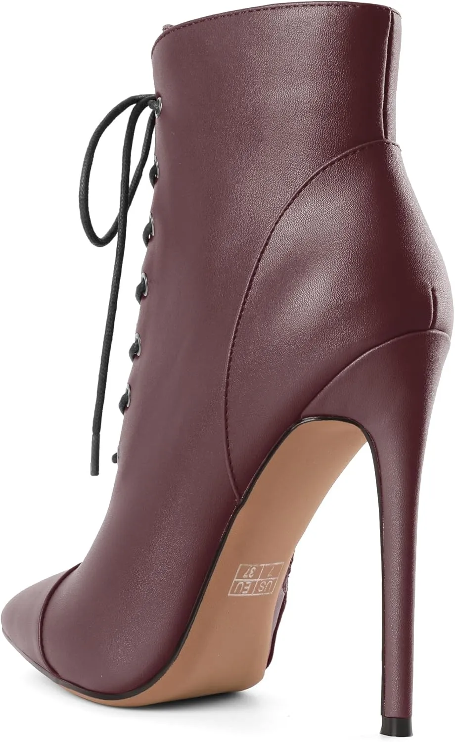 SAMMITOP Women's Pointed Toe Lace Up Ankle Boots,Animal Print Short Booties