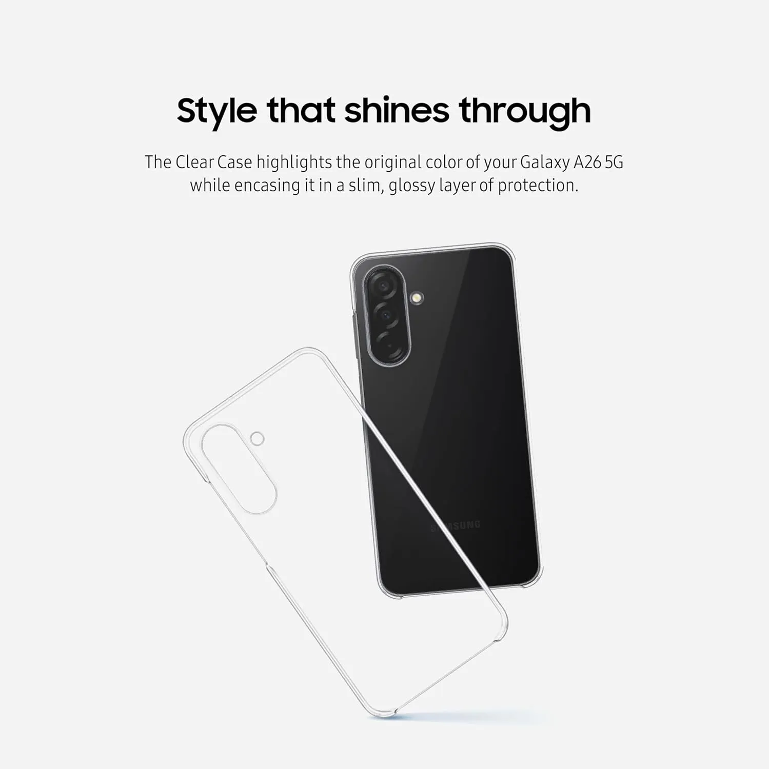 SAMSUNG Galaxy A26 5G Clear Case, Slim Design, Durable Design, Transparency, EF-QA266CTEGUS