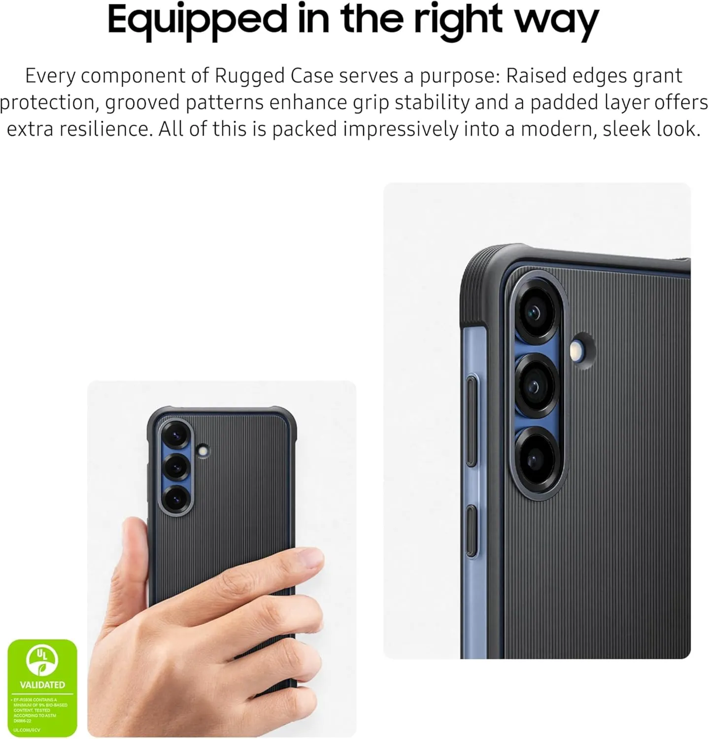 Samsung Galaxy S25 Rugged Phone Case, Protective Cover, Durable Raised Edges, Shockproof, Enhanced Stability, Sleek and Modern Design, US Version, EF-RS931CBEGUS, Black
