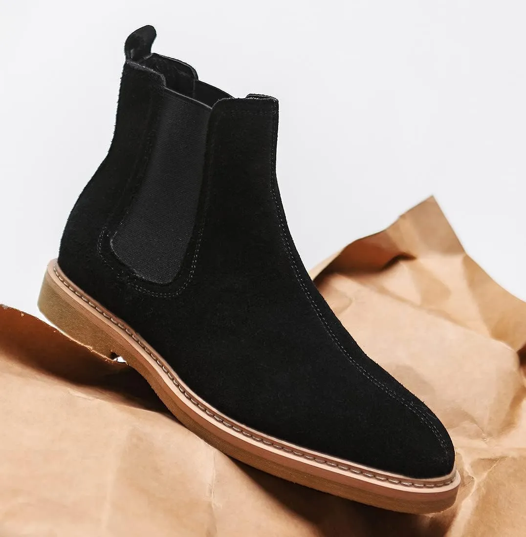 Santimon Men's Chelsea Boots Casual Chukka Ankle Boots Classic Elastic Dress Boots for Men