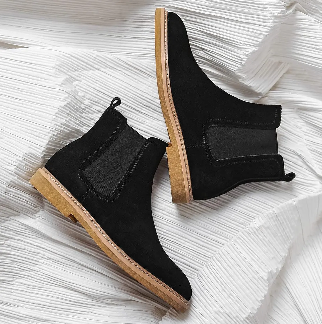 Santimon Men's Chelsea Boots Casual Chukka Ankle Boots Classic Elastic Dress Boots for Men