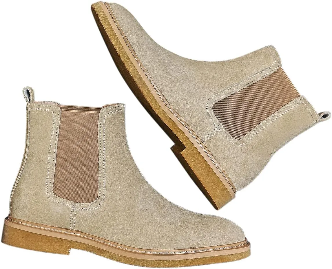 Santimon Men's Chelsea Boots Casual Chukka Ankle Boots Classic Elastic Dress Boots for Men