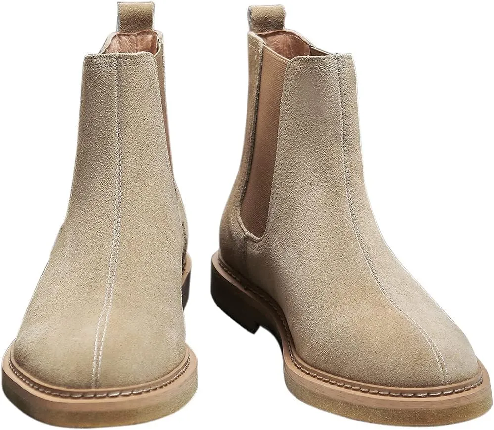 Santimon Men's Chelsea Boots Casual Chukka Ankle Boots Classic Elastic Dress Boots for Men