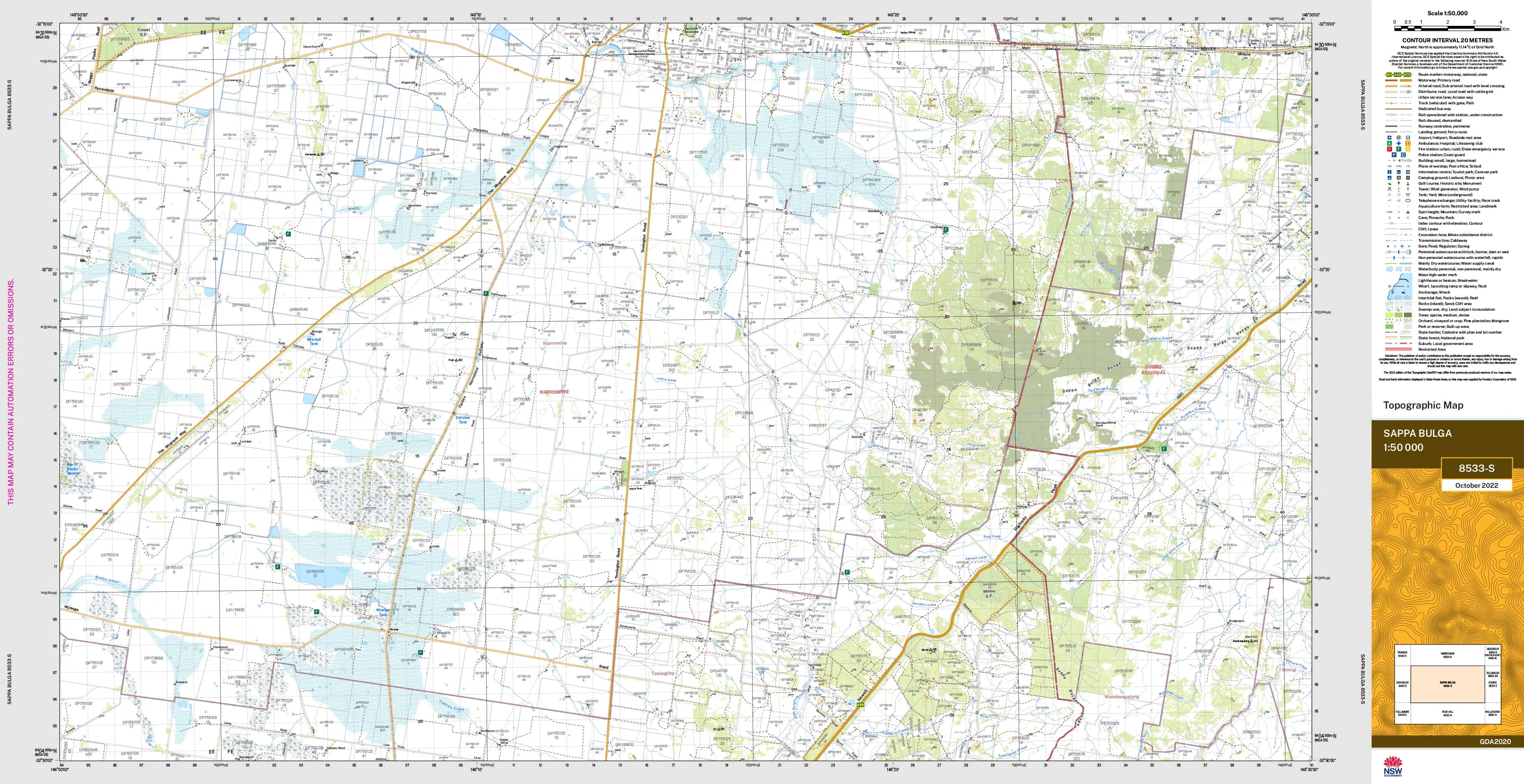 Sappa Bulga 8533-S Topographic Map 1:50k