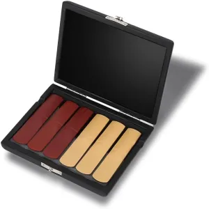 Saxophone Reeds Case, Clarinet Reed Container Box Waterproof Reed Guard Storage Case PU Leather Cover Traditional Glass Combination Musical Instrument Accessories for Alto Tenor Soprano Holds 6pcs