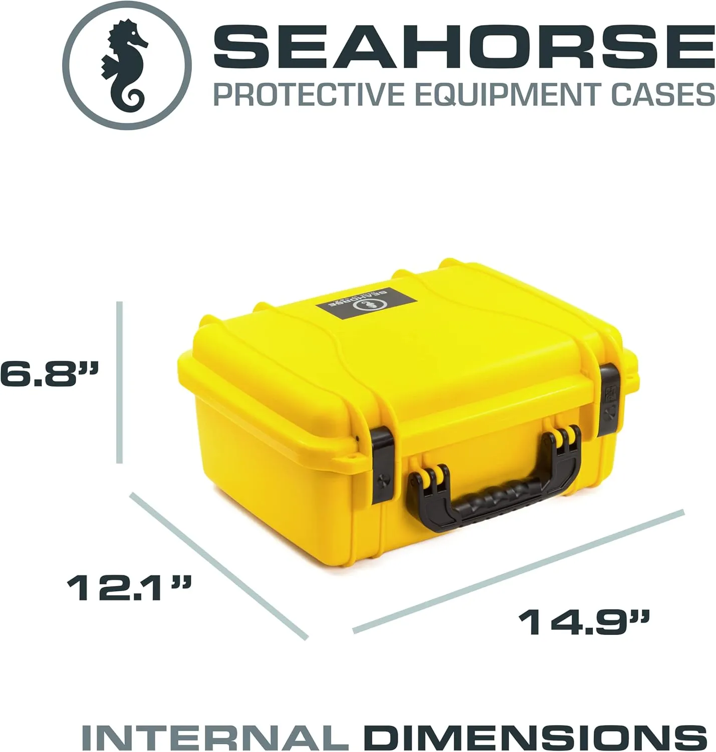 Seahorse 520 Heavy Duty Protective Dry Box Case Without Foam - TSA Approved/Mil Spec / IP67 Waterproof/USA Made for Cameras, Action Cameras, Firearms, Camping, Kayaks