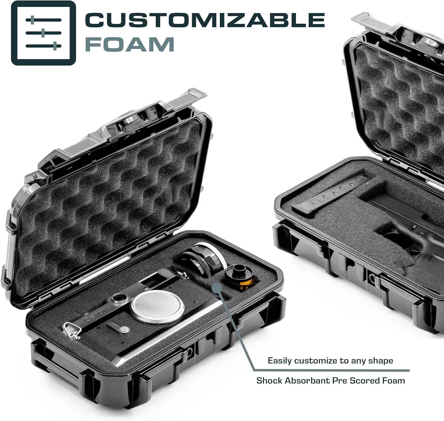 Seahorse 56 Portable Waterproof Hard Protective Micro Case with Accuform Foam - Mil Spec/USA Made / IP67 Waterproof/Lockable/Airtight/Smell Proof - for Hand Tools, Hobby Tools