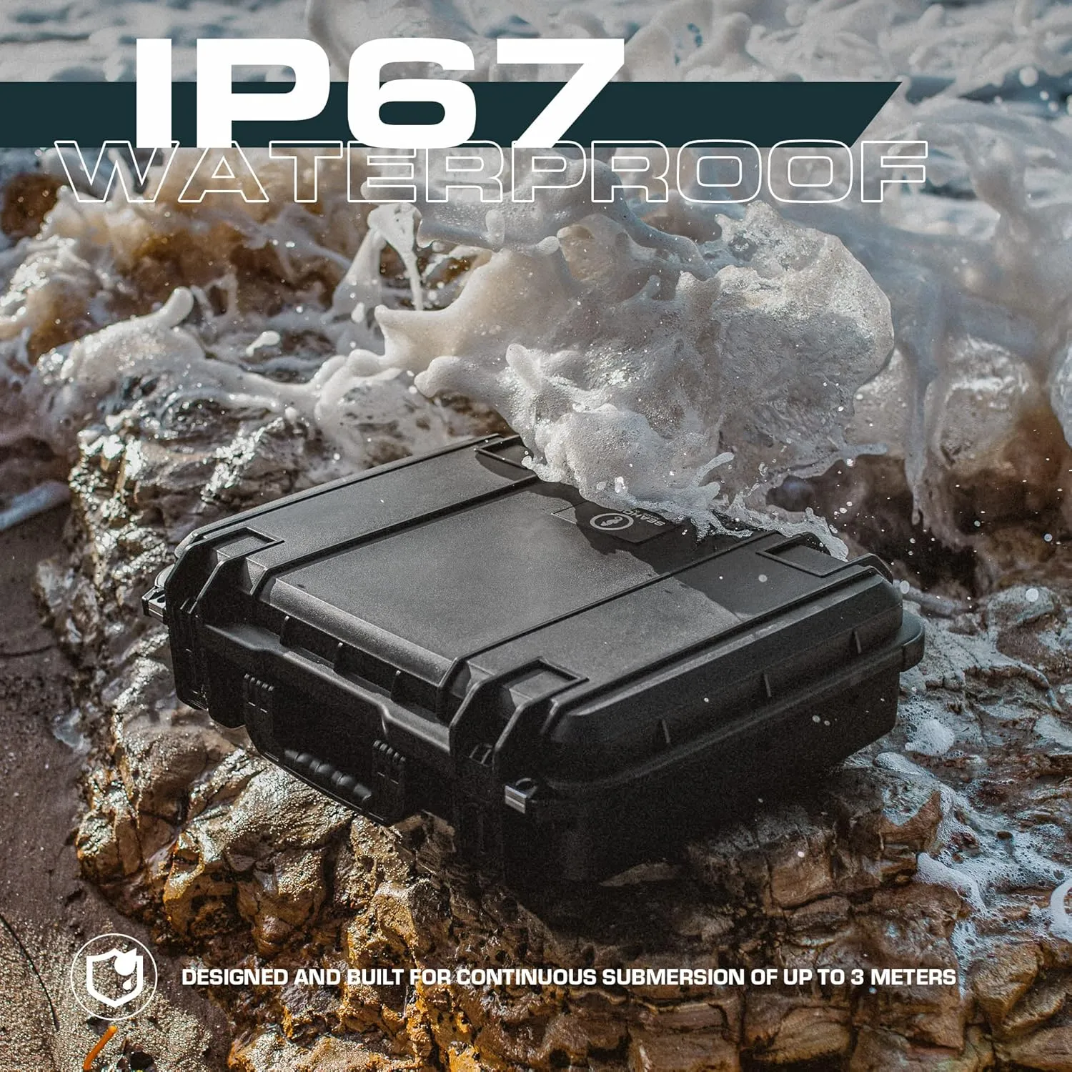 Seahorse 710 Heavy Duty Protective Dry Box Case with Accuform Foam - TSA Approved/Mil Spec / IP67 Waterproof/USA Made for Cameras, Firearms, Camping, Laptops, Consoles, VR