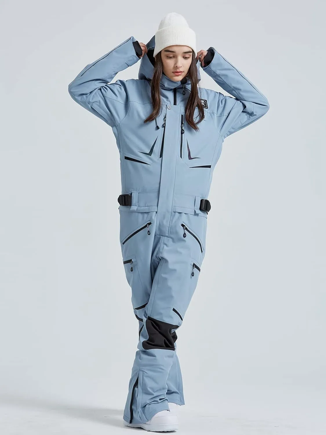 SEARIPE Women and Men's Ski Suits One Piece Jumpsuit Winter Outdoor Waterproof Warm Snowsuits