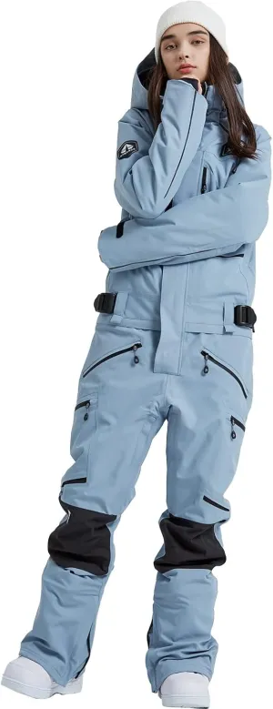 SEARIPE Women and Men's Ski Suits One Piece Jumpsuit Winter Outdoor Waterproof Warm Snowsuits
