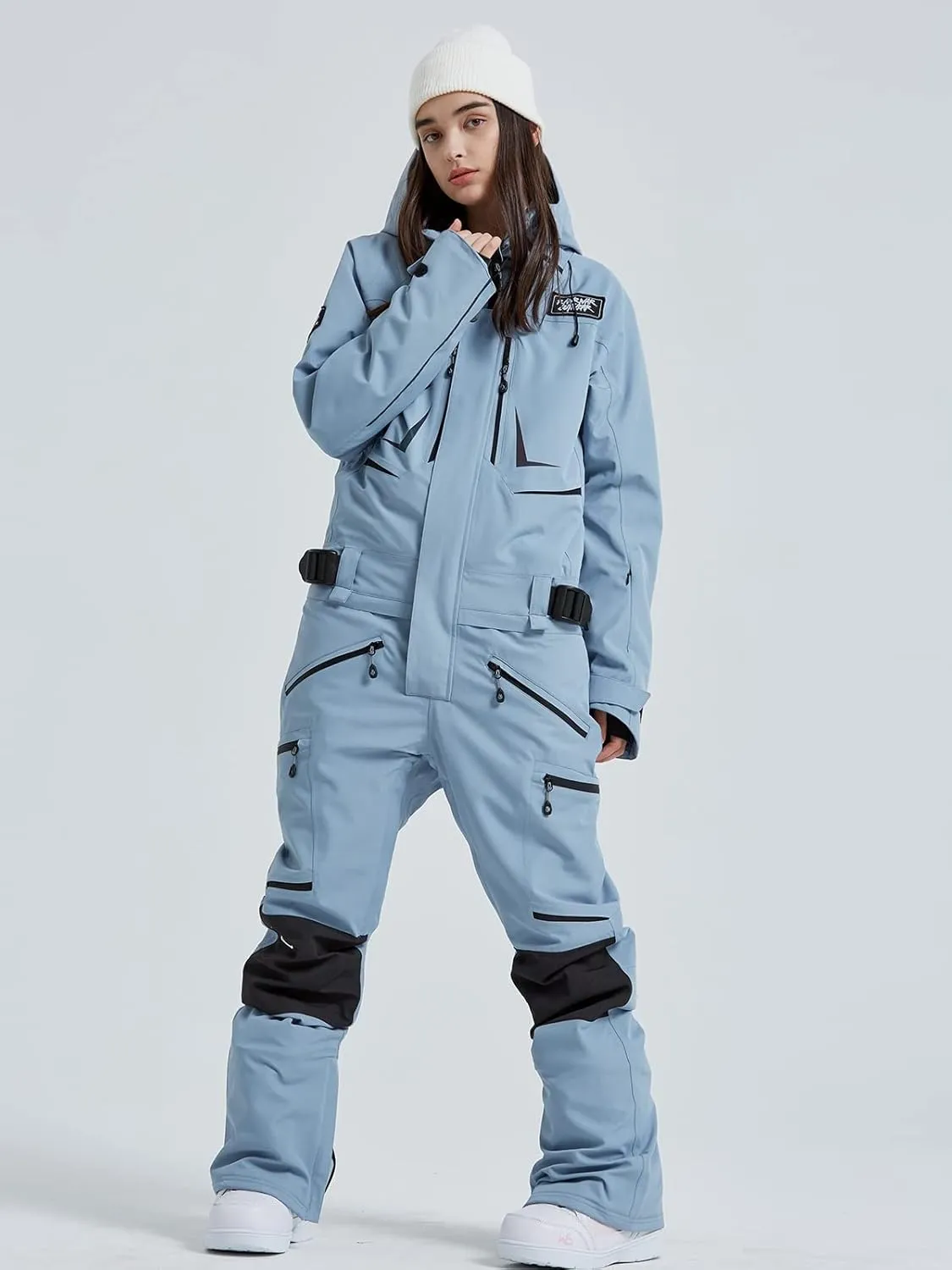 SEARIPE Women and Men's Ski Suits One Piece Jumpsuit Winter Outdoor Waterproof Warm Snowsuits