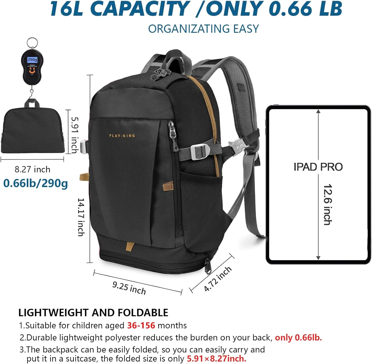 Seektop Kids Backpack 16L - Lightweight Waterproof School Bag for Boys and Girls 36-156 Months - Outdoor Travel Camping Backpack