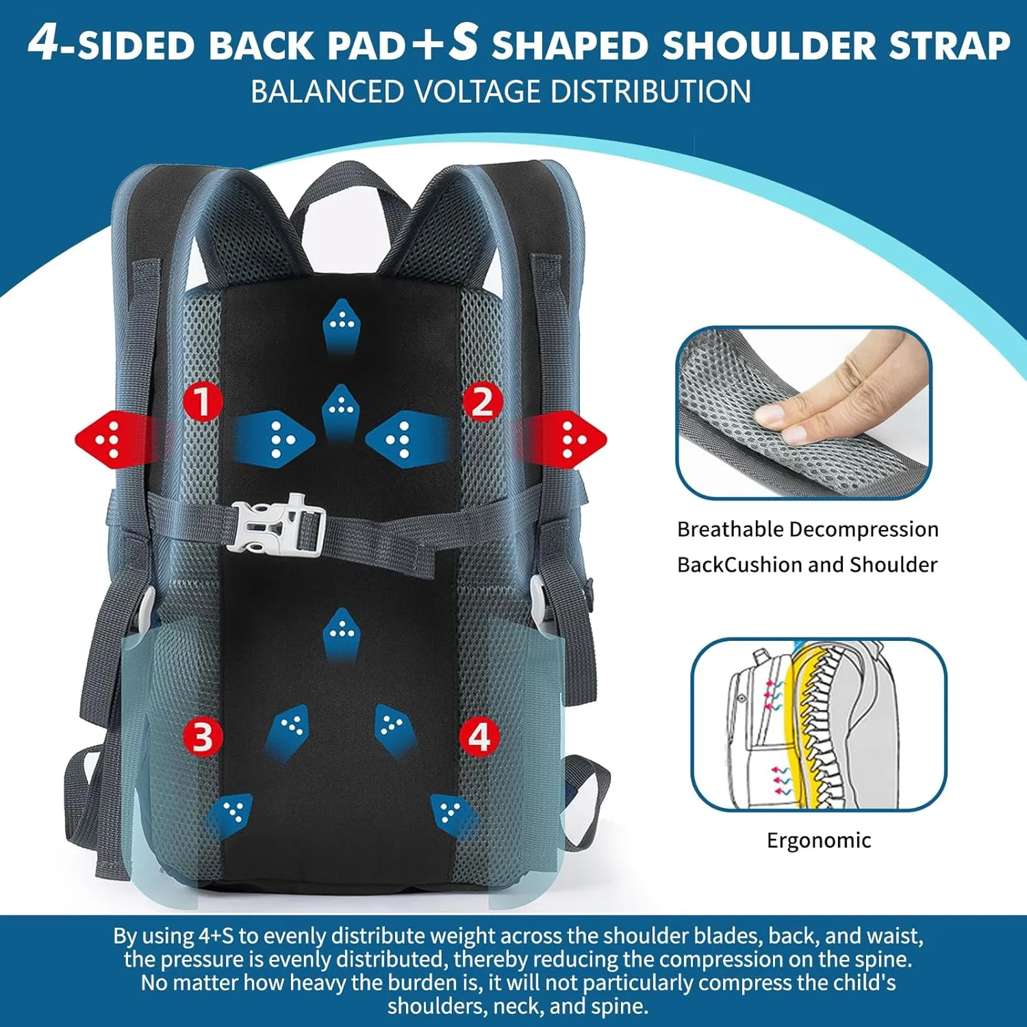 Seektop Kids Backpack 16L - Lightweight Waterproof School Bag for Boys and Girls 36-156 Months - Outdoor Travel Camping Backpack