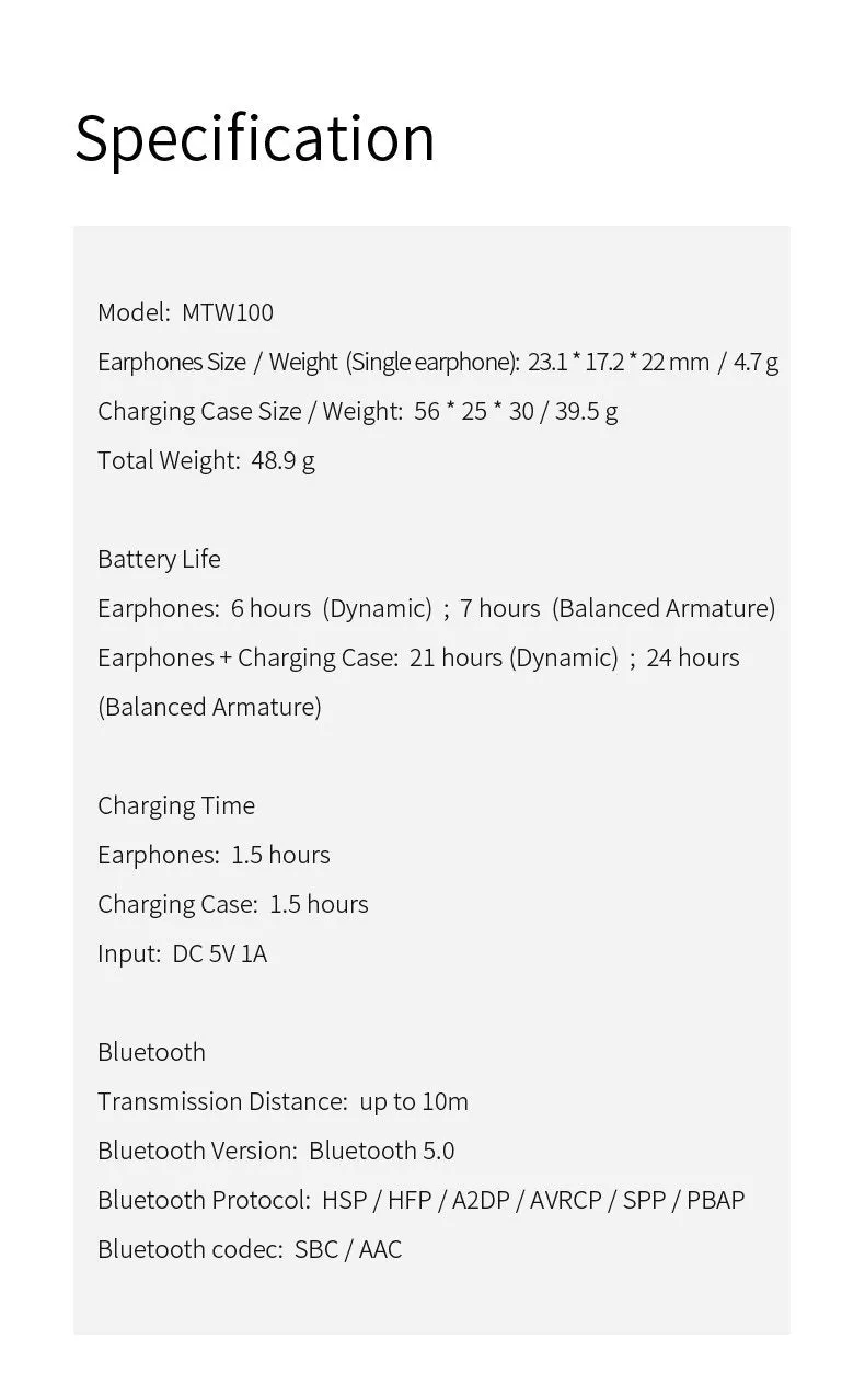 Shanling MTW100 Bluetooth Wireless In-Ear Monitor (IEM)