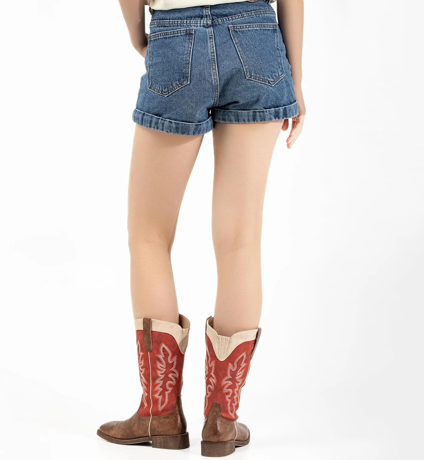 SheSole Cowboy Boots For Women Square Toe Wide Calf Cowgirl Boots Ladies Western Boots Red Green Brown