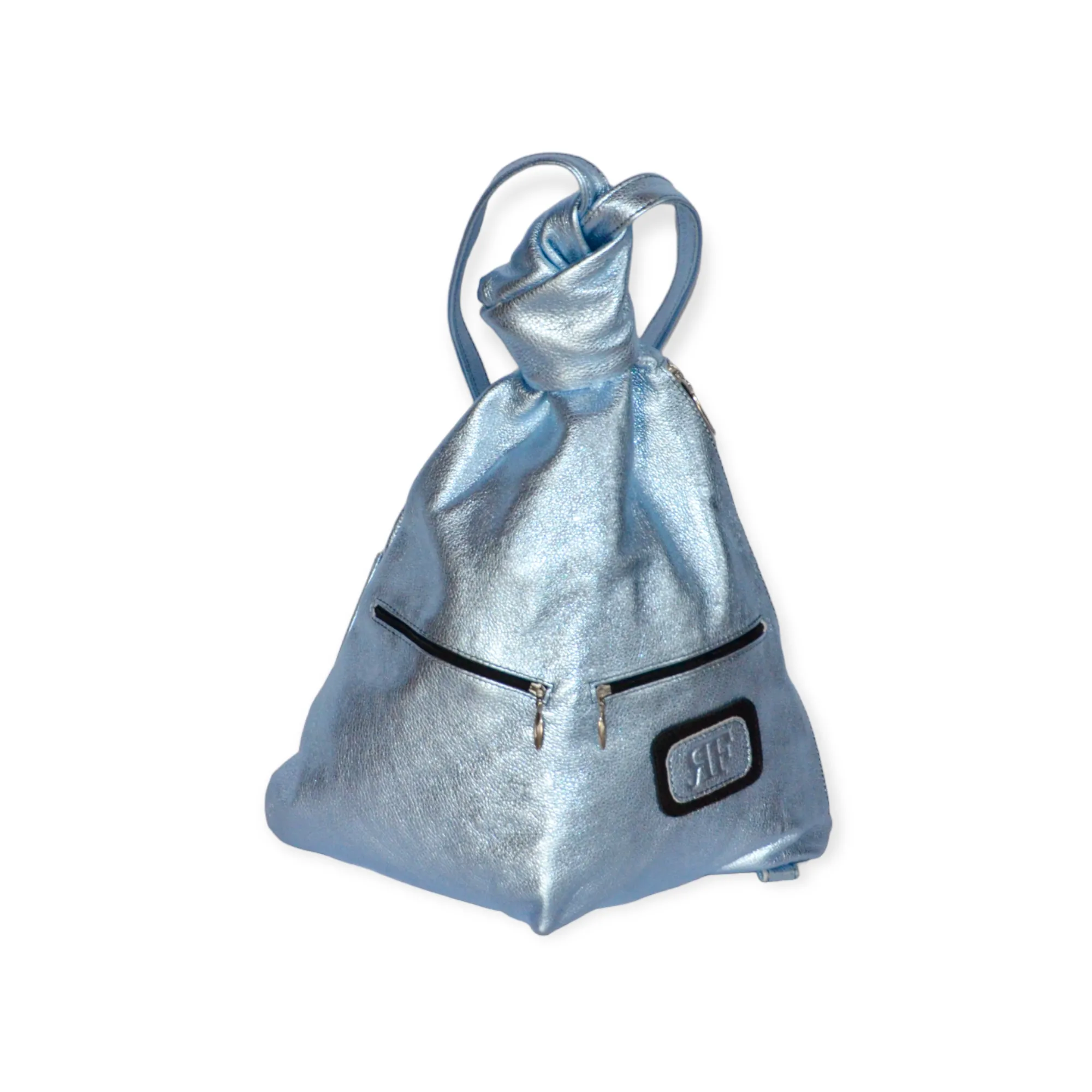 Shimmery Metallic Leather Backpack – Handmade and Eye-Catching