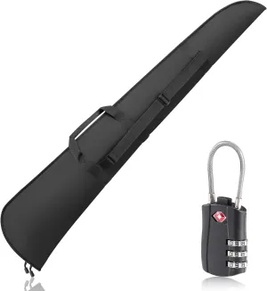 Shotgun Case with TSA locks, Rifle Case 52" Thick Padding, Gun Cases Accessories Lockable Zippers, Rifles Bag with Adjustable Shoulder Strap