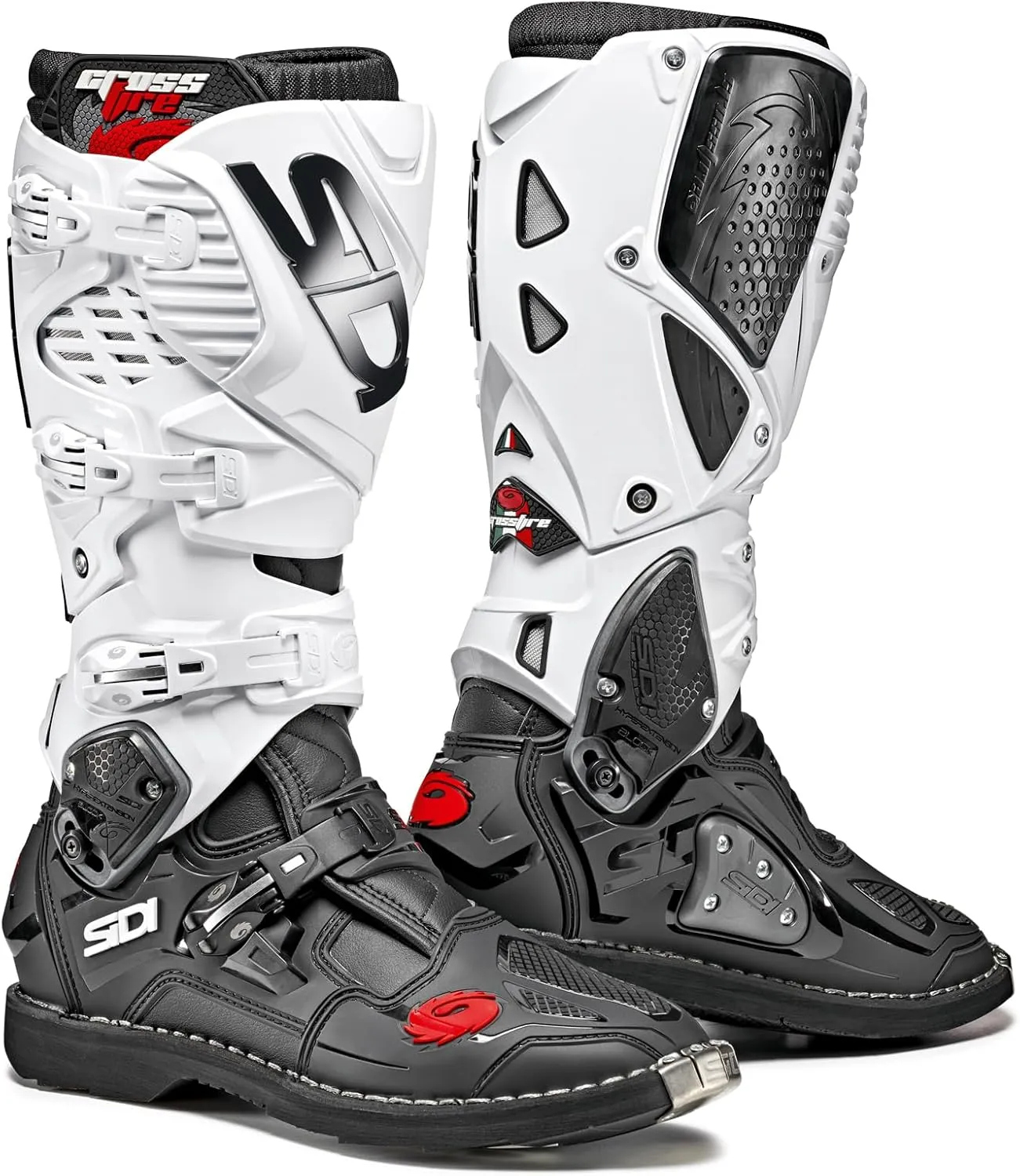 SiDI | Offroad Motorcycle Boots, Professional Motocross Boots for Men CROSSFIRE 3, Adjustable and Replaceable Buckles, Flex System, Hyper Extension Block
