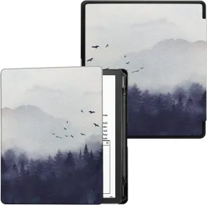 Slimshell Case for 10.2 Inch Kindle Scribe PU Leather Lightweight Cover with Auto Sleep Wake for Kindle Scribe (2022/2024 Released) with Pen Holder (Misty Forest)