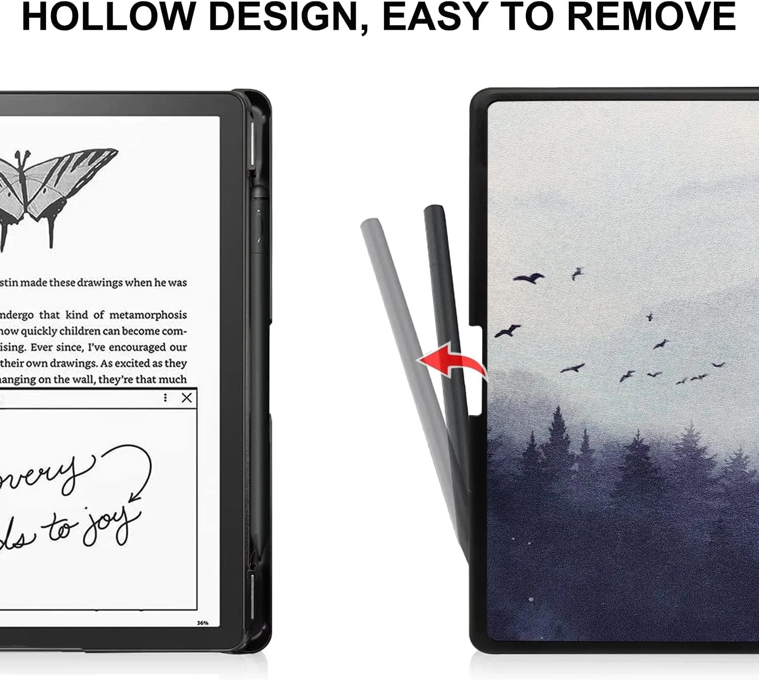 Slimshell Case for 10.2 Inch Kindle Scribe PU Leather Lightweight Cover with Auto Sleep Wake for Kindle Scribe (2022/2024 Released) with Pen Holder (Misty Forest)