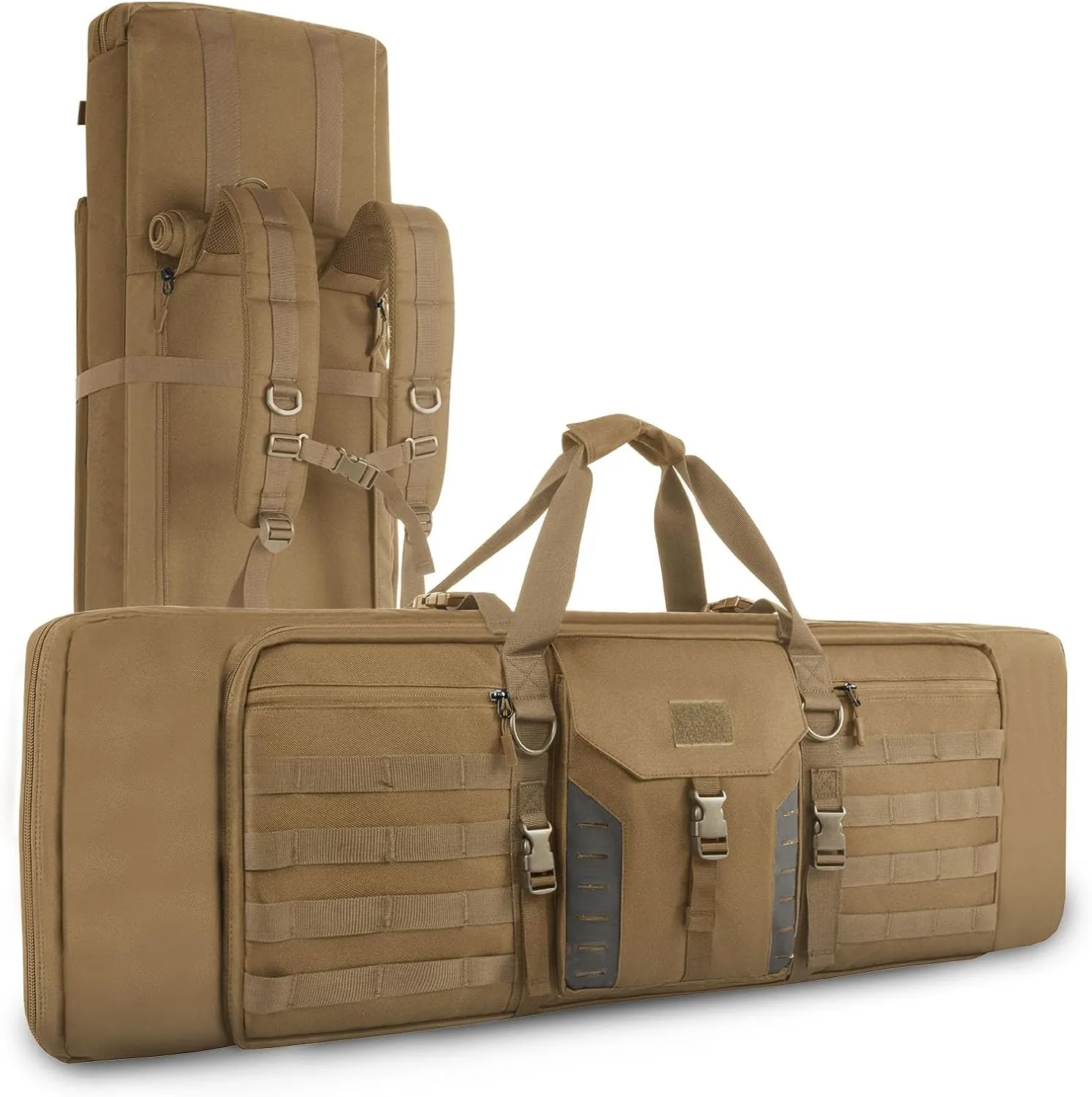 Soft Rifle Bag 36 inch,Classic Long Gun Case with Pistol Bag Convertible Tactical Backpack for Shooting and Hunting Available Length in 36" Brown Waterproof and Tear Resistant