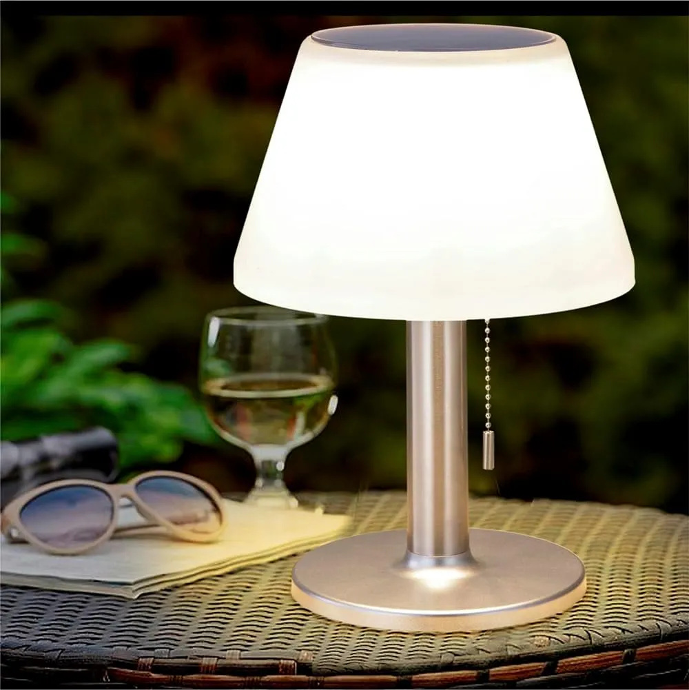 Solar Table Lamp – Waterproof Outdoor & Indoor Solar Lantern with On/Off Switch and Pull Chain, Energy-Saving Decorative Lamp for Garden, Patio, Bedroom, Living Room, Courtyard