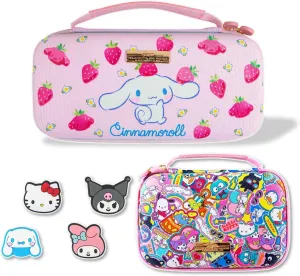 Sonix x Sanrio Nintendo Switch Thumb Grips (Hello Kitty & Friends)   Carrying Case (Cinnamoroll Strawberry)   GameCard Case (Hello Kitty & Friends Stickers)