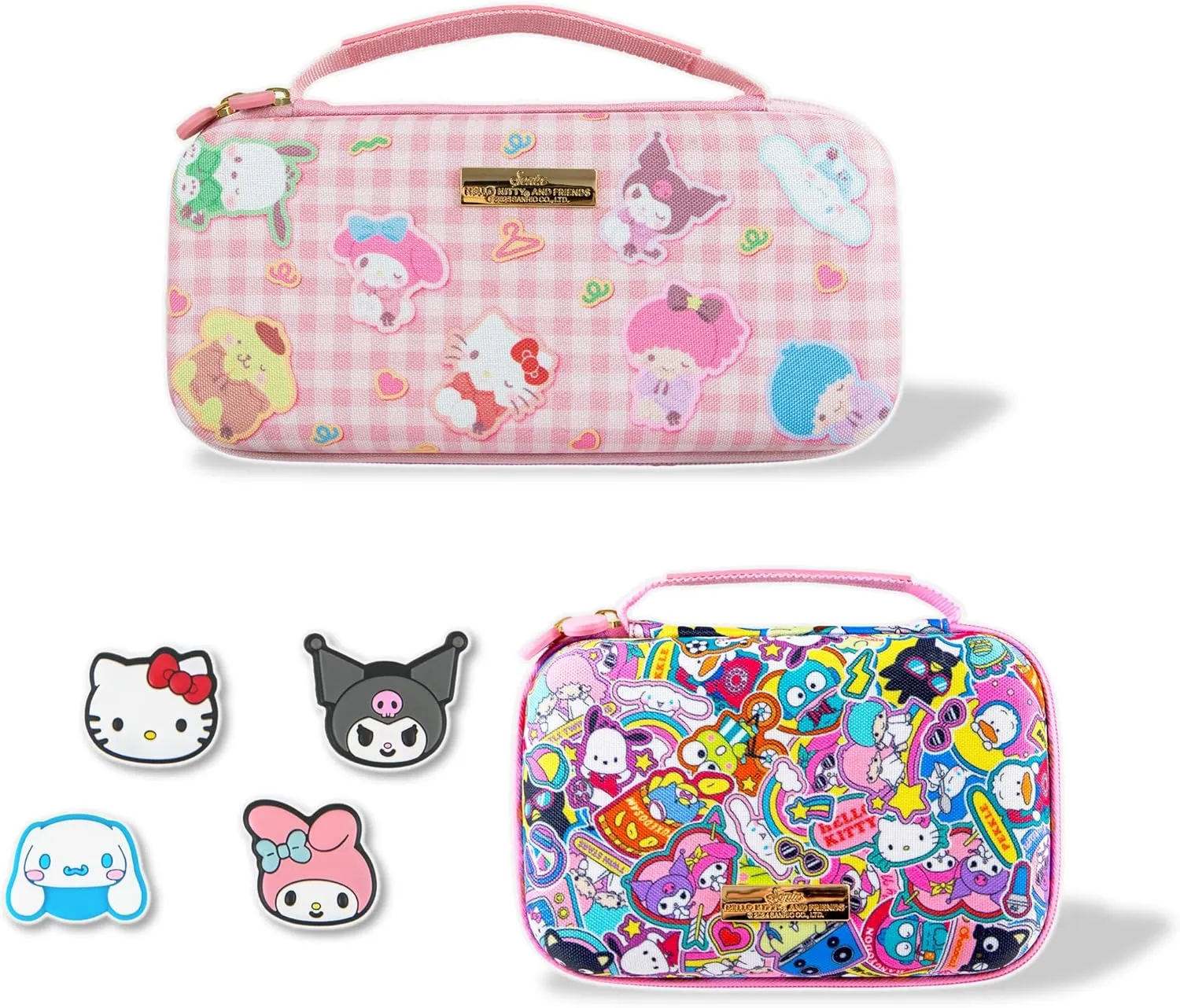 Sonix x Sanrio Nintendo Switch Thumb Grips (Hello Kitty & Friends)   Carrying Case (Hello Kitty and Friends Dabodabo Hoodie)   GameCard Case (Hello Kitty & Friends Stickers)