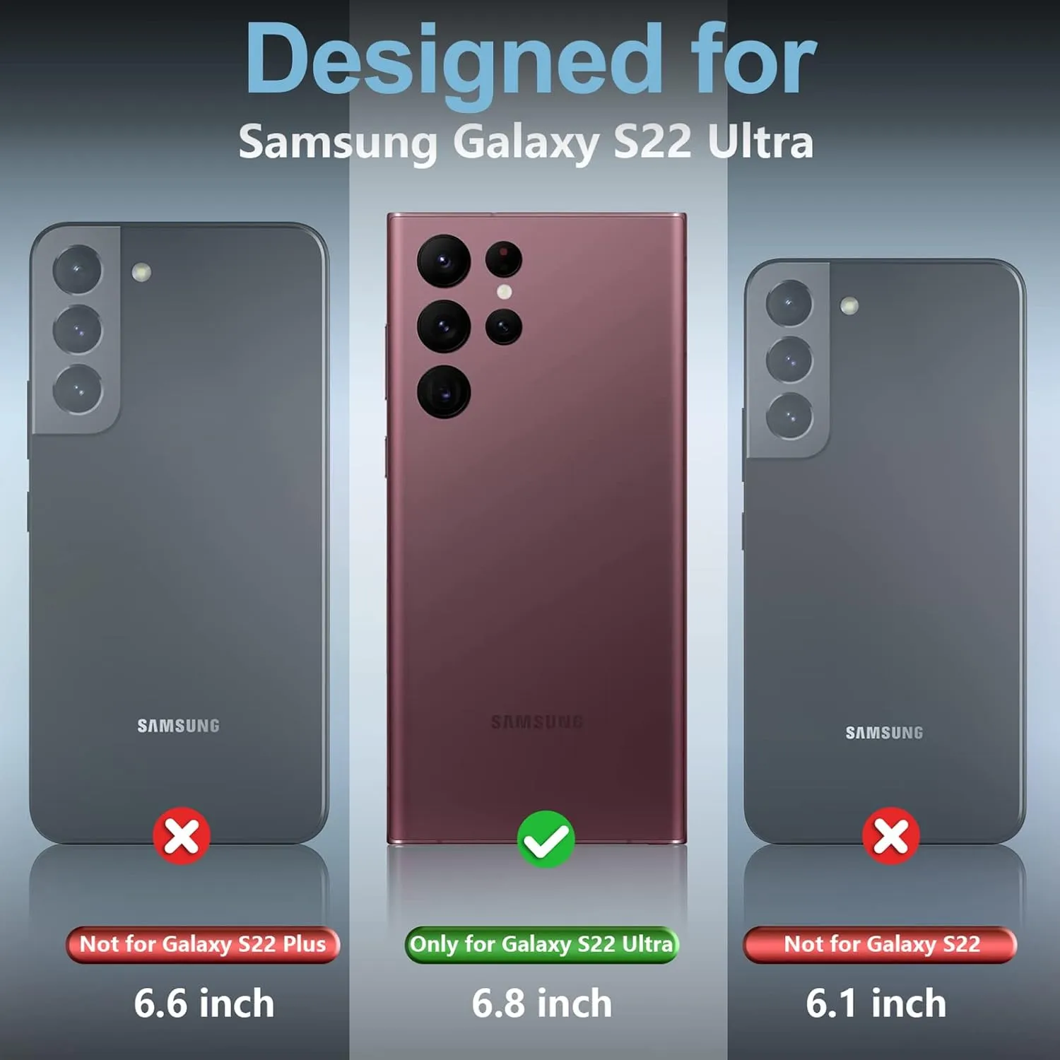 SPIDERCASE Designed for Samsung Galaxy S22 Ultra Case, Waterproof Built-in Screen Protector Full Protection Heavy Duty Shockproof Case, Purple/Clear