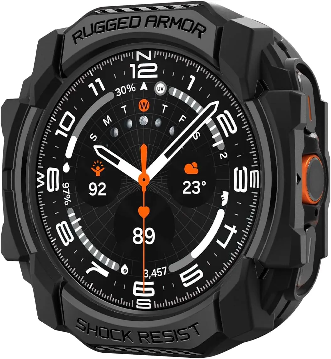 Spigen Rugged Armor Designed for Samsung Galaxy Watch Ultra Case 47mm Durable TPU Cover (2024) - Matte Black