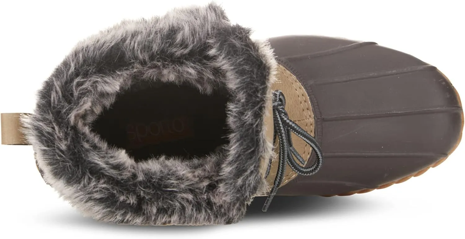 sporto Nalia Women's Winter Boots | Rain & Snow Boots | Waterproof, Insulated, Soft & Warm Fur-Lined, Anti-Slip Boots for Ladies | Mid-Calf Height Boots with D-ring Lace Closure
