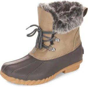 sporto Nalia Women's Winter Boots | Rain & Snow Boots | Waterproof, Insulated, Soft & Warm Fur-Lined, Anti-Slip Boots for Ladies | Mid-Calf Height Boots with D-ring Lace Closure