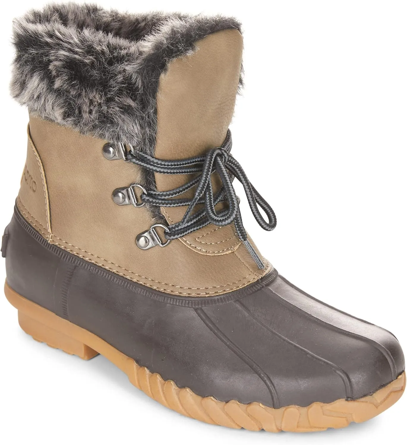 sporto Nalia Women's Winter Boots | Rain & Snow Boots | Waterproof, Insulated, Soft & Warm Fur-Lined, Anti-Slip Boots for Ladies | Mid-Calf Height Boots with D-ring Lace Closure
