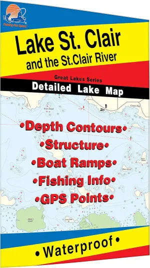 St. Clair/St. Clair River Fishing Map, Lake (MI/ONT)