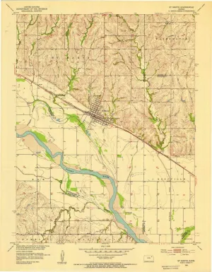 St Marys KS topo map, 1:24000 Scale, 7.5 X 7.5 Minute, Historical, 1953, Updated 1954, 27.07 x 21.05 in