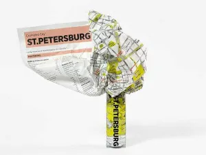 St Petersburg Crumpled City Map by Palomar (2012)